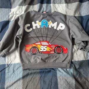 Gray Kids Sweatshirt with Car Design